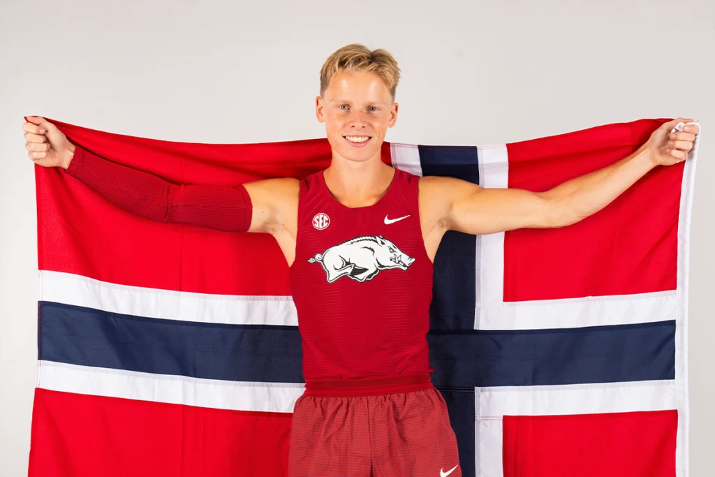 sebastian bertsen with norwegian flag