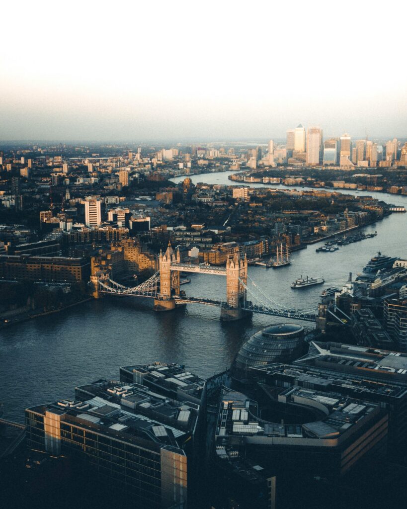 London's bridge aereal photo
